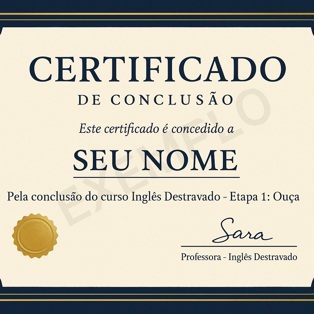 Exemplo de certificado de conclusão
