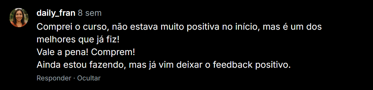 Depoimento de aluna