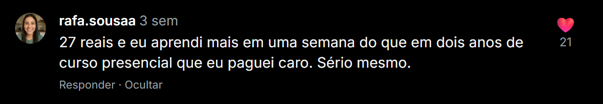 Depoimento de aluna