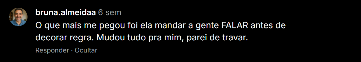 Depoimento de aluna